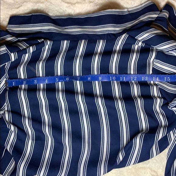 Moon Orchid button down tied front striped blouse - Picture 13 of 13